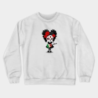 Sugar Skull Girl Playing Italian Flag Guitar Crewneck Sweatshirt